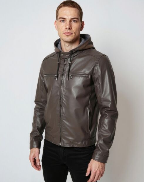 Veste en Cuir Joe marron