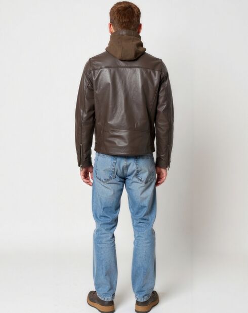 Veste en Cuir Joe marron