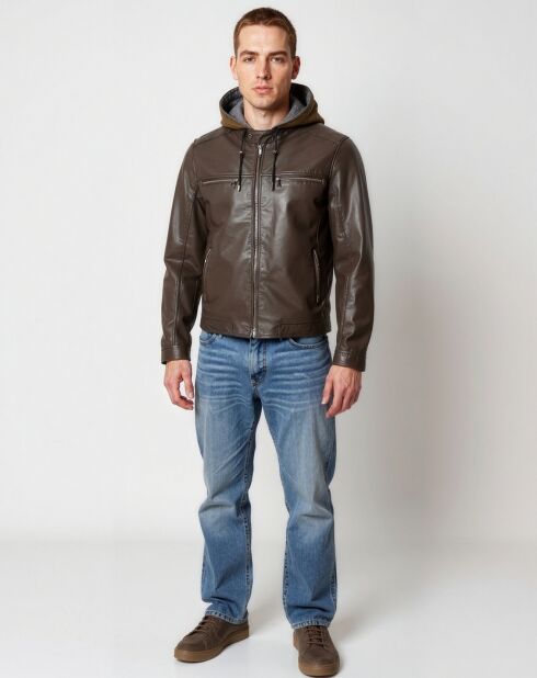 Veste en Cuir Joe marron