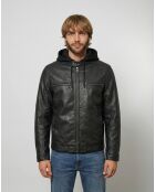 Veste en Cuir Joe noire