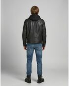 Veste en Cuir Joe noire