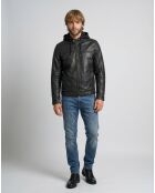 Veste en Cuir Joe noire