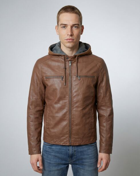 Veste en Cuir Joe cognac