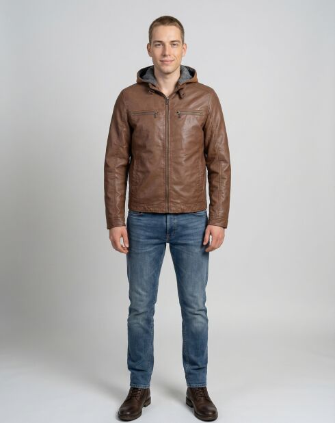 Veste en Cuir Joe cognac