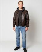 Veste en Cuir Lenz marron