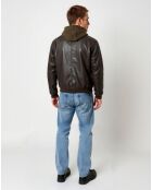 Veste en Cuir Lenz marron