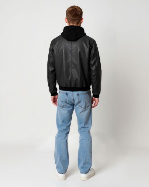 Veste en Cuir Lenz noire