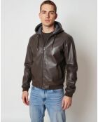 Veste en Cuir Lenz marron