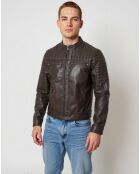 Veste en Cuir Lionnel marron