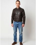 Veste en Cuir Lionnel marron