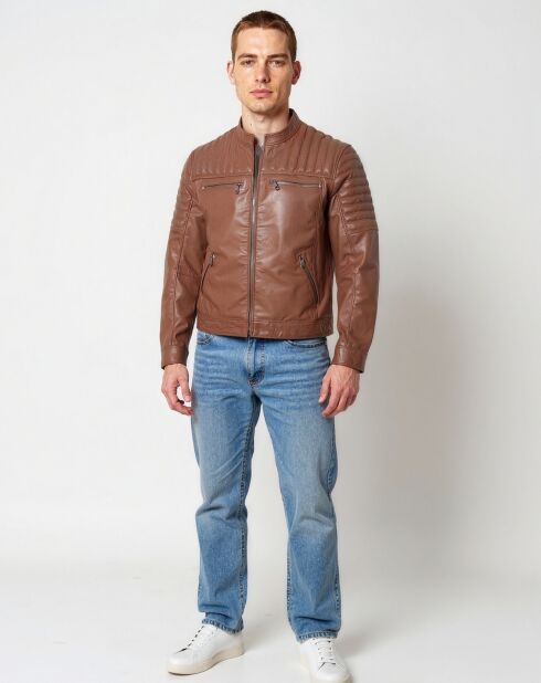 Lionnel Cognac leren jack