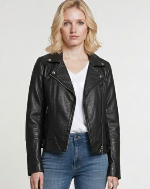Veste en Cuir Perfecto Lolette noire