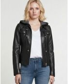 Chaqueta negra de piel Paola