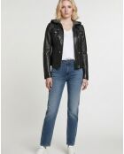 Chaqueta negra de piel Paola