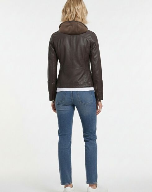 Veste en Cuir Paola marron