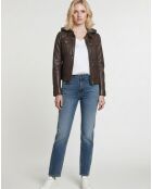 Veste en Cuir Paola marron