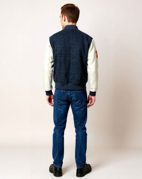 Veste en Laine & Cuir  Eliot grise