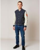 Veste en Laine & Cuir  Eliot grise