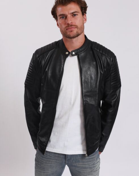 Ludwin zwarte leren jas