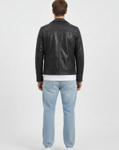 Veste en Cuir Haan noire