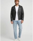 Veste en Cuir Haan noire