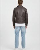 Veste en Cuir Haan marron