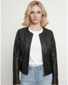 Veste en Cuir Lara noire