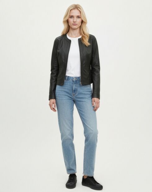 Veste en Cuir Lara noire
