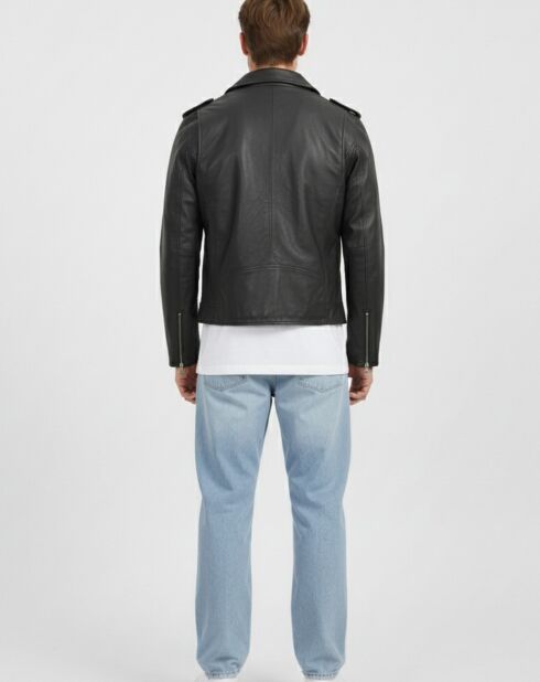 Veste en Cuir Perfecto Lawson noire