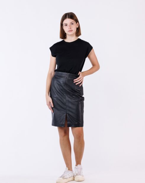 Jupe longue en Cuir Lazarie noire