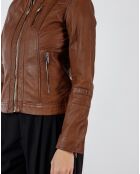 Cognac leren jack Lecce