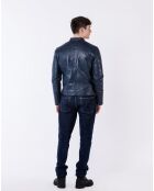 Veste en Cuir Leeland marine