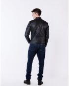 Veste en Cuir Biker Lester noire
