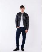 Veste en Cuir Biker Lester noire