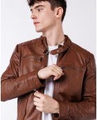 Cognac leren jack van Lochlan