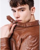 Cognac leren jack van Lochlan