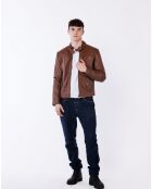 Cognac leren jack van Lochlan