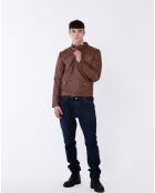 Cognac leren jack van Lochlan