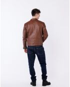 Cognac leren jack van Lochlan