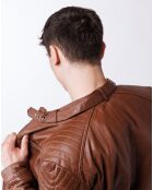 Cognac leren jack van Lochlan