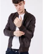 Bruine leren jas van Lyvas