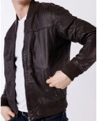 Bruine leren jas van Lyvas