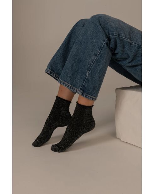 Calzini neri con glitter Lili