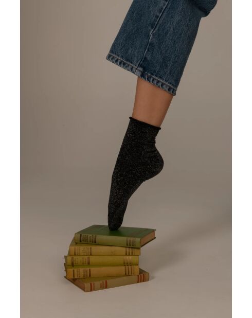 Calzini neri con glitter Lili