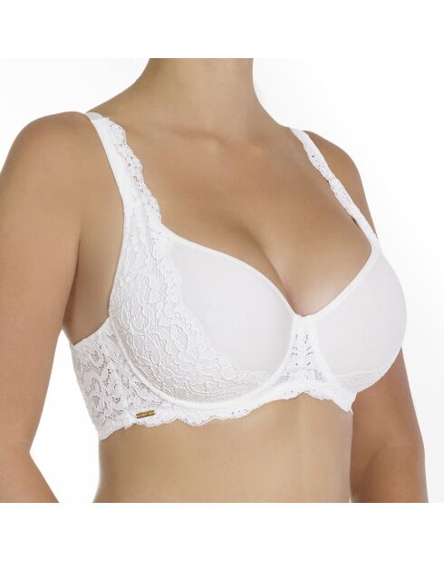 Reggiseno con ferretto in cotone Ella color avorio e coppe distanziatrici