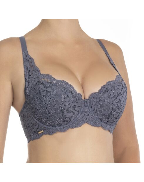 Reggiseno push-up Ella in cotone viola cenere