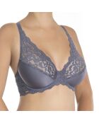 Sujetador suave con aros Ella de algodón, morado ceniza