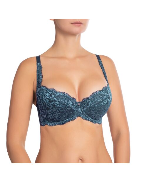 Reggiseno push-up Viktoria con ferretto in topazio blu