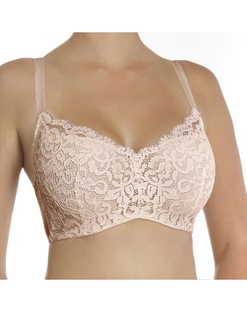 Reggiseno Ella in cotone con ferretto e coppe distanziali color peonia argentata