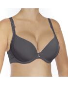 Sujetador push-up Elizabeth antracita con copas moldeadas y copas con aros